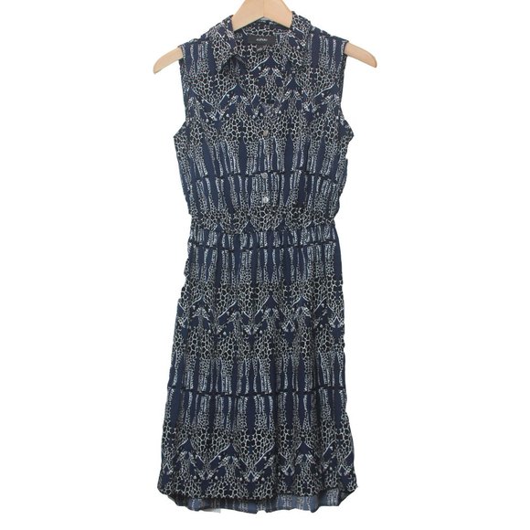 ALFANI GIRAFFE NAVY DRESS - Picture 2 of 6